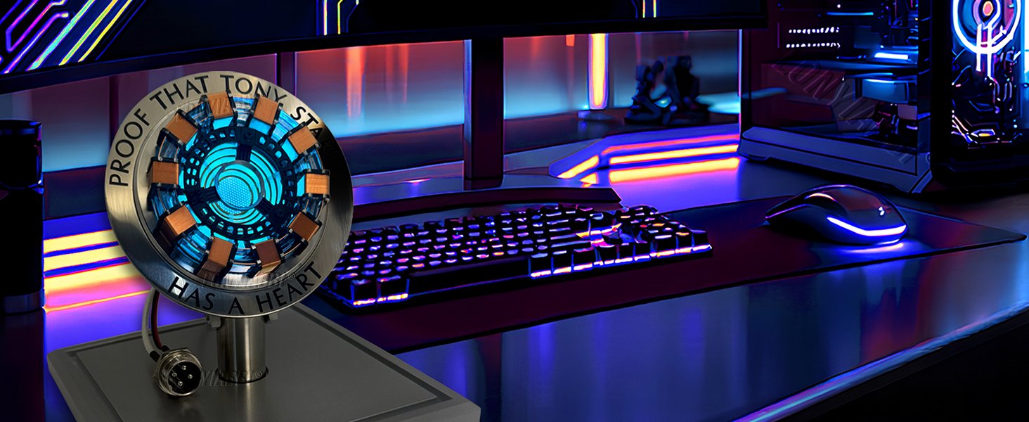 Lonyiabbi Arc Reactor LED Atmosphere Light, Vibration Sensitive USB Lamp