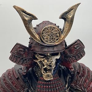 Ancient Samurai Undead Warrior Resin Statue Ornament DesktopGift (Red Glod)