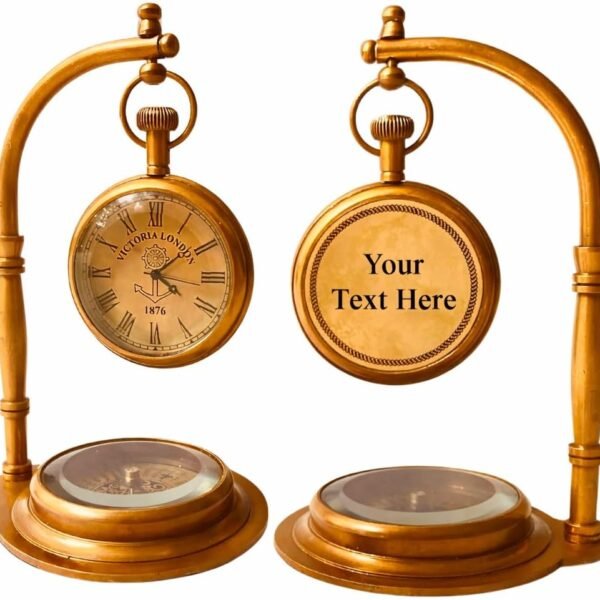 ALADEAN Decorative TableClock Compass Desk Sundial - (Love You)