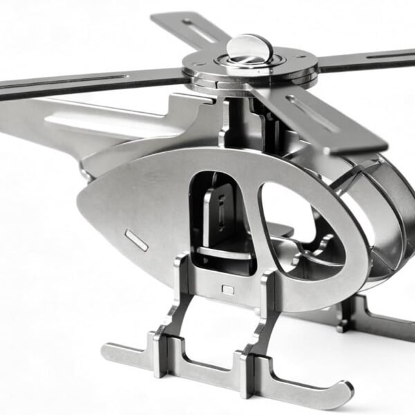 Helicopter Figurine of 304 Stainless Steel , Rotating Metal Desk Decor