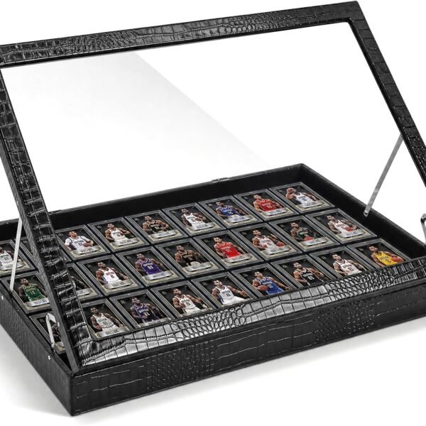 Trade Card Show Display Case,PU Leather Lockable Trading Show Display Case