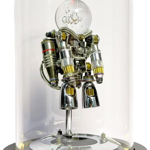 Mostarle 3D Metal Puzzle Nebula Astronaut Model Kit - DIY Steampunk Mechanical Building Set, Stainless Steel Space Figurine, Challenging Brain Teaser Gift for Adults & Teens (Without Glass Dome)