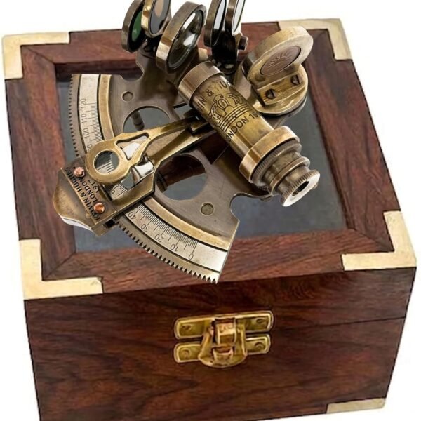 Nautical Bronze Sextant – Solid Brass Maritime Astrolabe | Vintage Ship Navigation Instrument for Nautical Decor, Collectibles, Maritime Gifts, and Navigational Tools