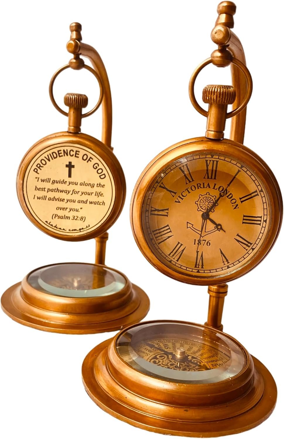 ALADEAN Decorative TableClock Compass Desk Sundial - (Love You) - Image 2