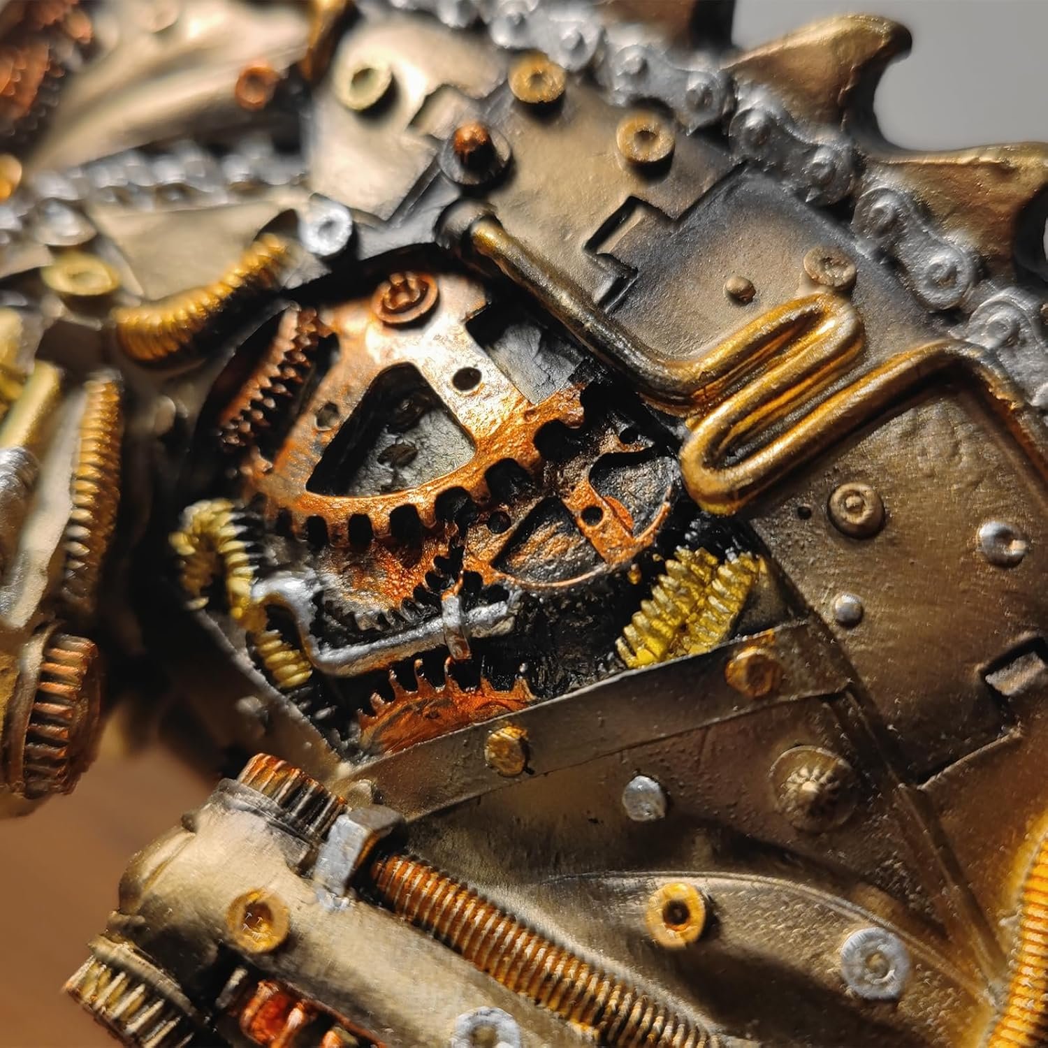 GENUINQ 12''H Steampunk Lizard Chameleon Statue Cyborg Sci-fi Sculpture - Image 9
