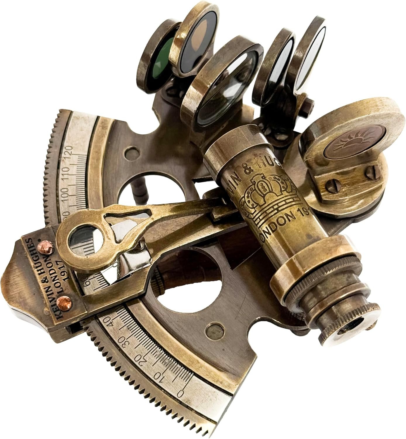 Nautical Bronze Sextant – Solid Brass Maritime Astrolabe | Vintage Ship Navigation Instrument for Nautical Decor, Collectibles, Maritime Gifts, and Navigational Tools - Image 9