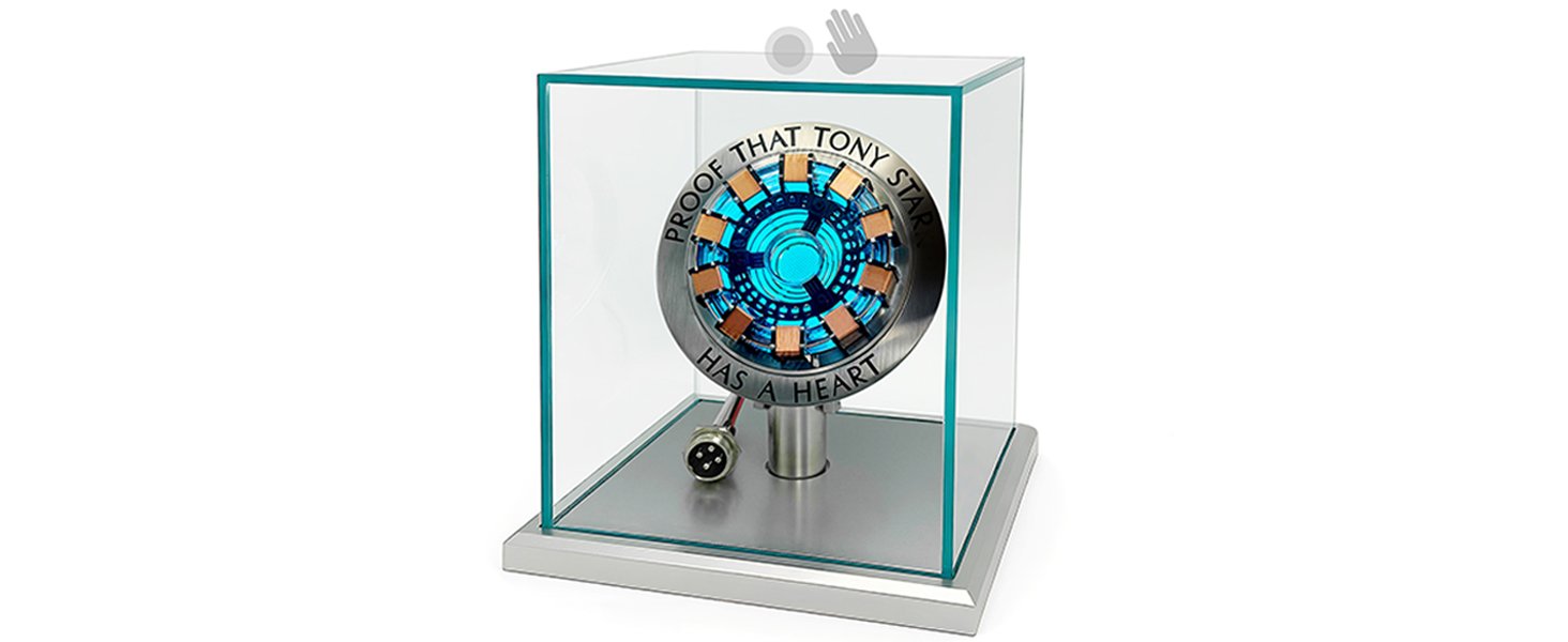 Arc Reactor LED Atmosphere Light, Vibration Sensitive USB Lamp, with Display Case
